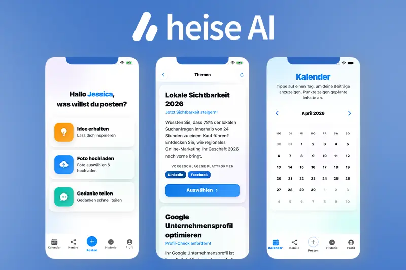 Screenshots der heise AI App